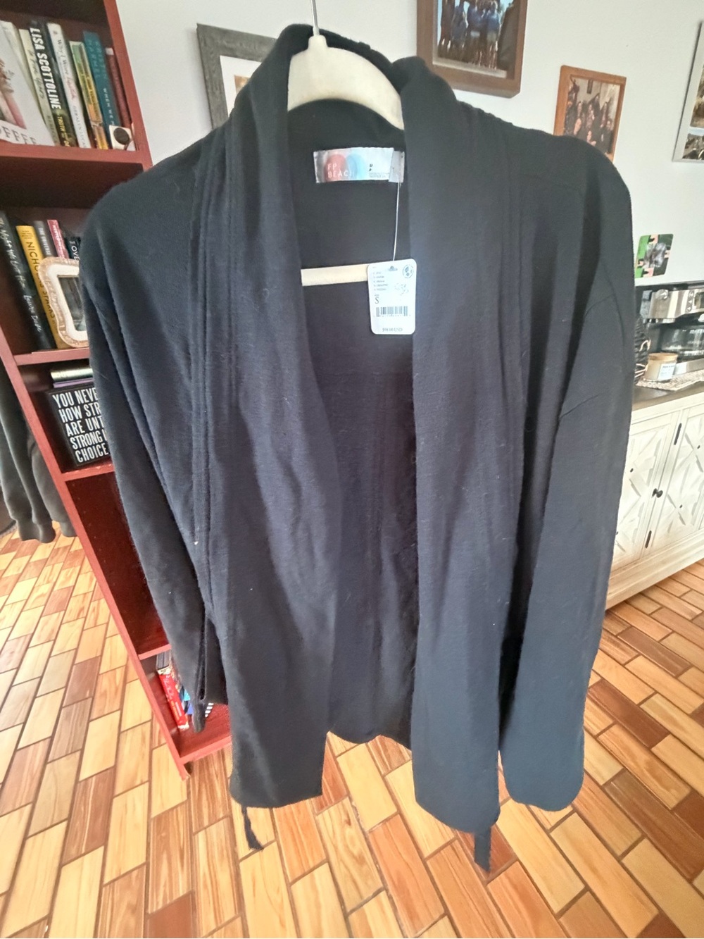 Classic Black Open-Front Women’s Cardigan Sweater